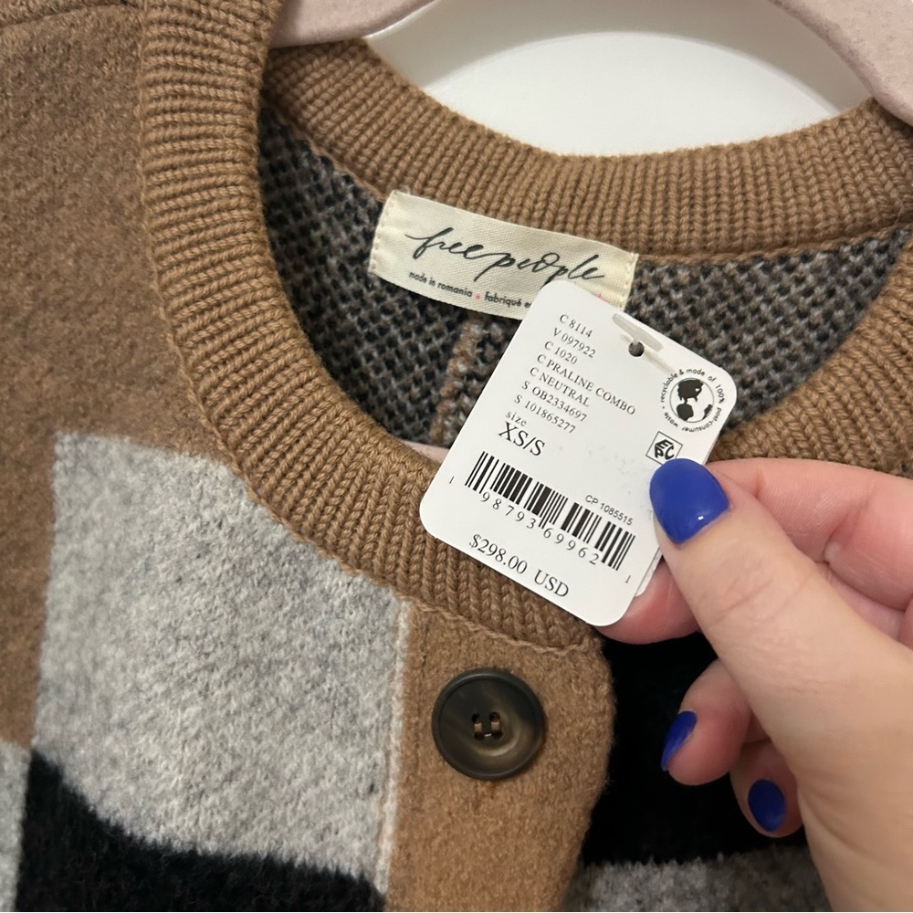 NWT Free People Check Me Out Long Cardigan Jacket - Picture 4 of 5